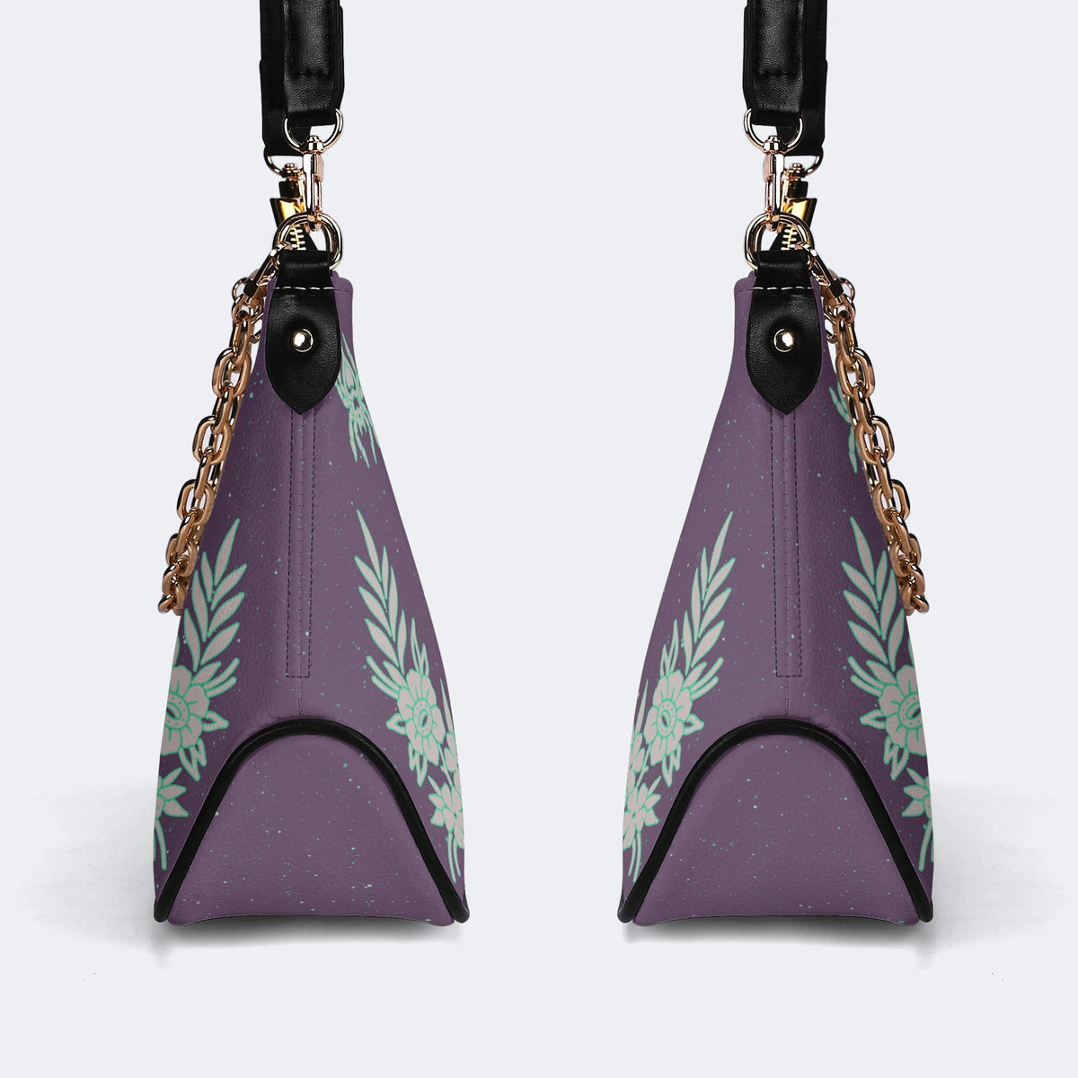 Classic Death Moth Vintage Print - Leather Crossbody Bag