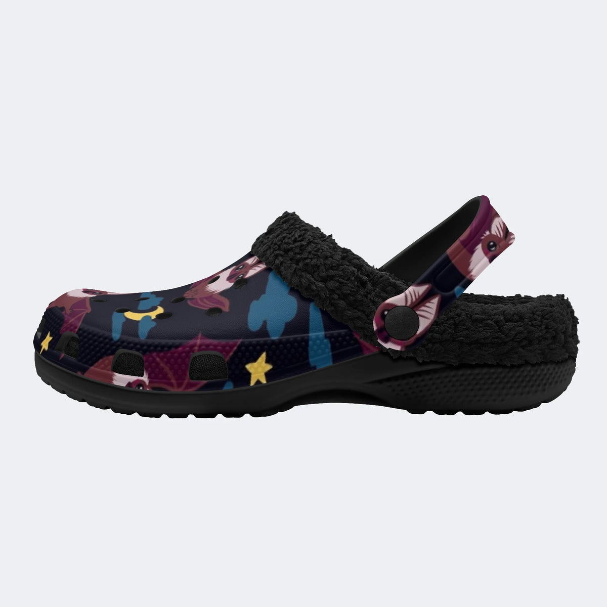 Witchy Starry Bats - Fur Lined Slippers/Sandals