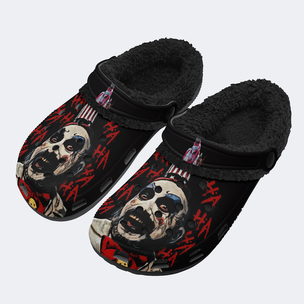 Horror Print - Fur Lined Slippers/Sandals