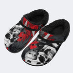 Skull Red Rose - Fur Lined Slippers/Sandals