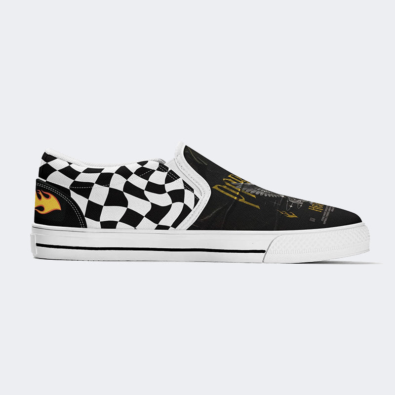 Figure&Wing&Letter Print - Slip On Shoes