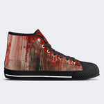 Weird Blood Dark Horror Gothic Halloween Vintage Art Print - Slip On Shoes - High Top Canvas