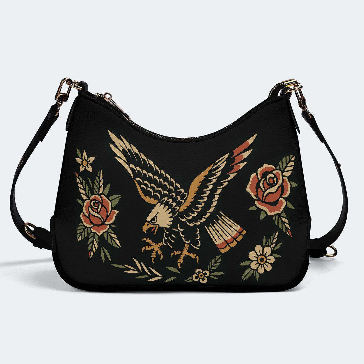 Eagle Spreads Wings - Leather Crossbody Bag