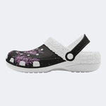 Death Moth Vintage Print - Fur Lined Slippers/Sandals