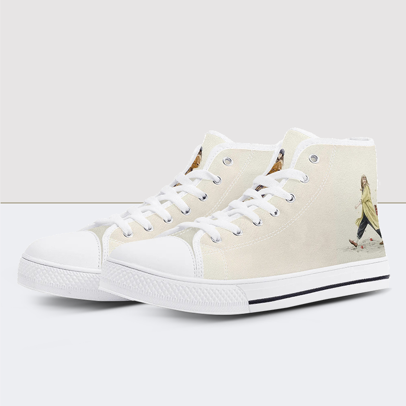 A Happy Day High Top Canvas Shoes