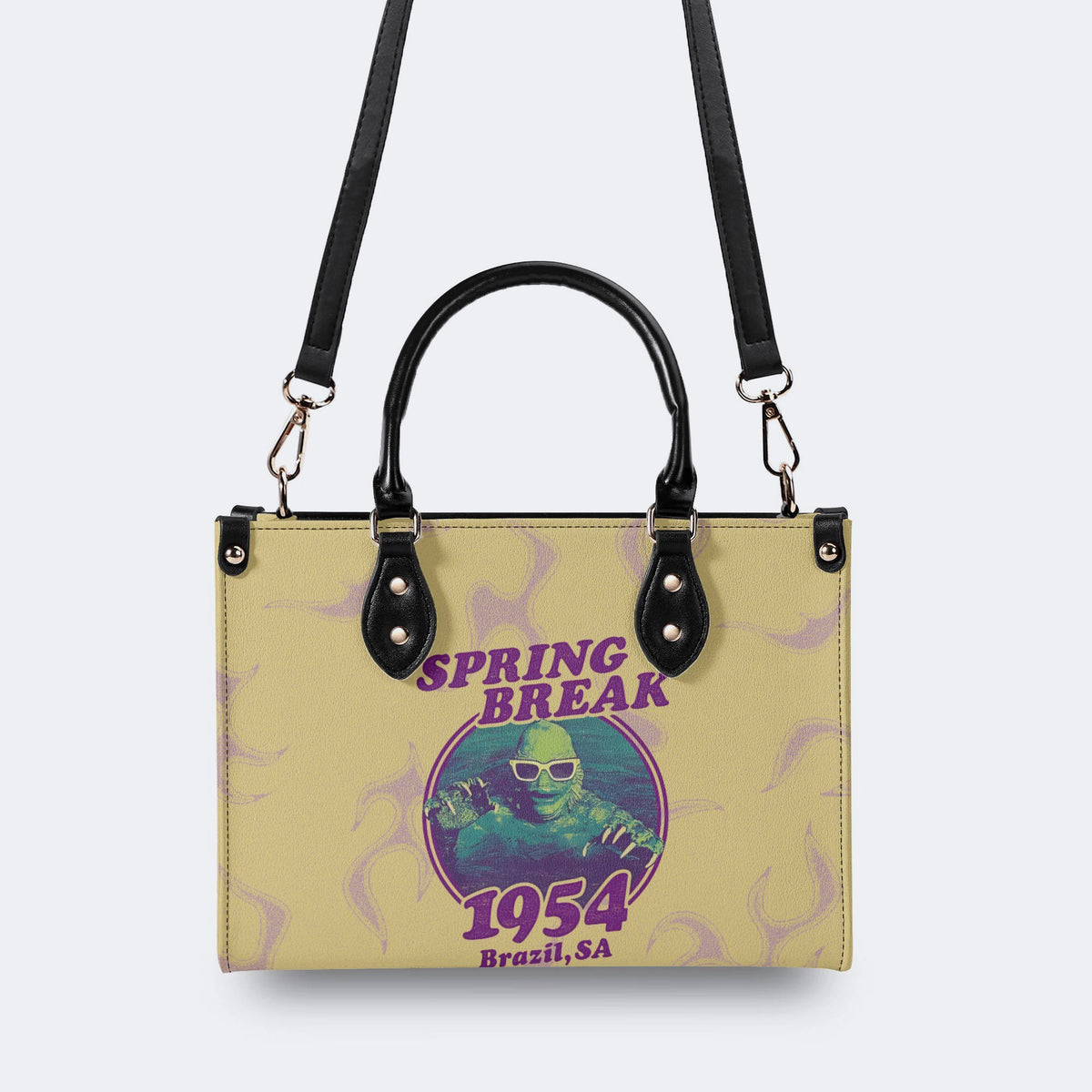Horror Movies Print - Leather Handbag