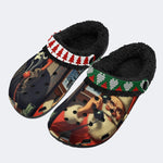 Santa Claus Ghostface Print - Fur Lined Slippers/Sandals