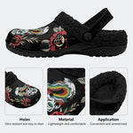 Skull & Snake Print - Fur Lined Slippers/Sandals