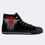 Biker Babe Heart Print - High Top Canvas