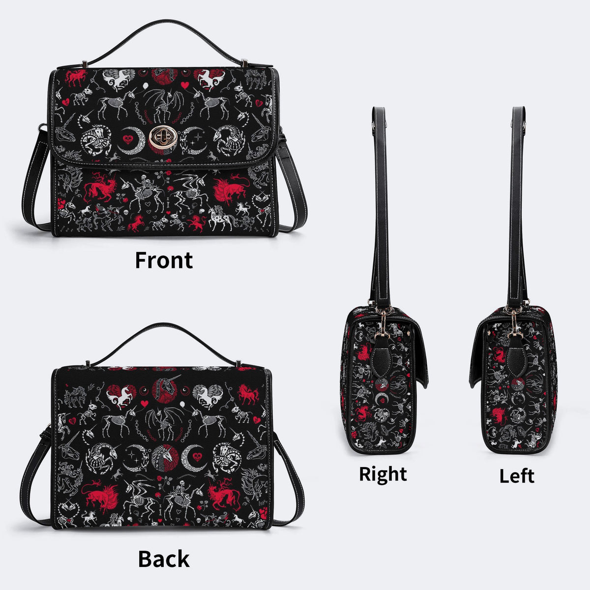 Fantastic Beasts Print - Leather Satchel Bag