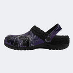 Purple Bat Floral - Fur Lined Slippers/Sandals