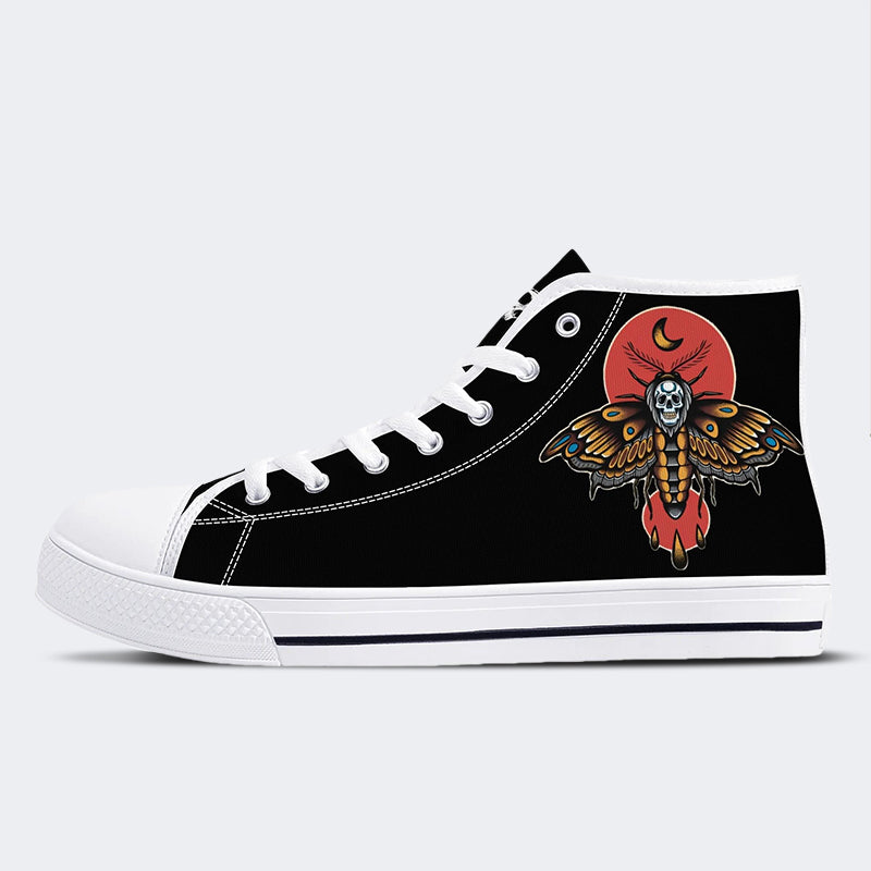 Surreale Todesmotte&amp;Totenkopf - High Top Canvas