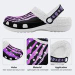 Purple Gradient Skeleton Toes Skull - Fur Lined Slippers/Sandals