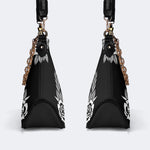 Death Moth Vintage Print - Leather Crossbody Bag