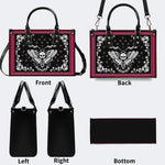White Death Moth Print - Leather Handbag