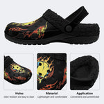 Horror Devil Print - Fur Lined Slippers/Sandals