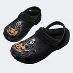Halloween Scream Ghost - Fur Lined Slippers/Sandals