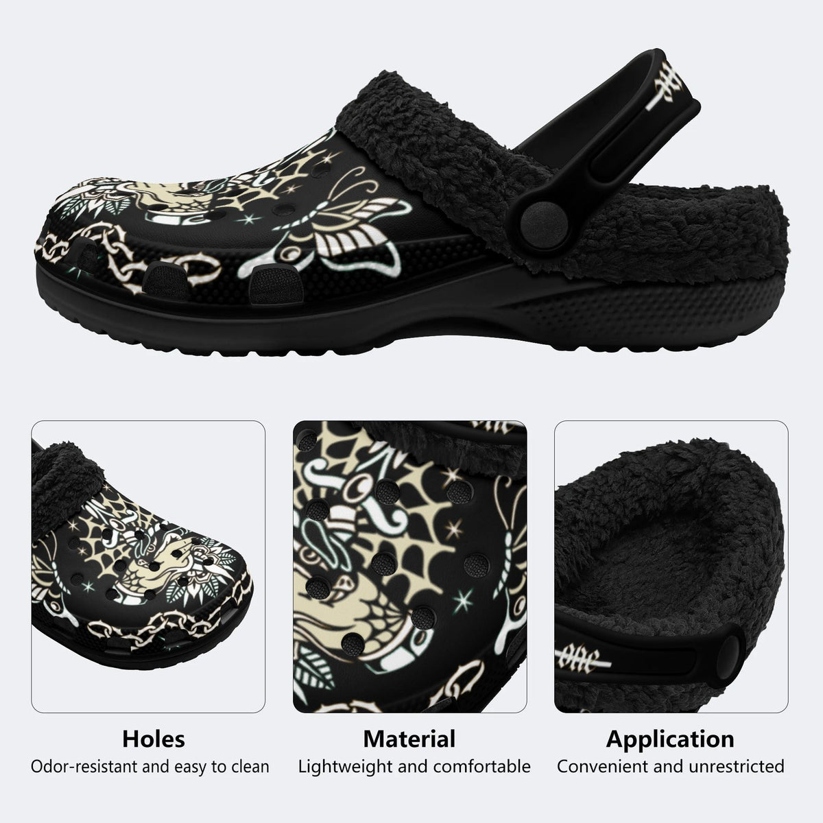 Classic Trust No One Snake Print - Fur Lined Slippers/Sandals