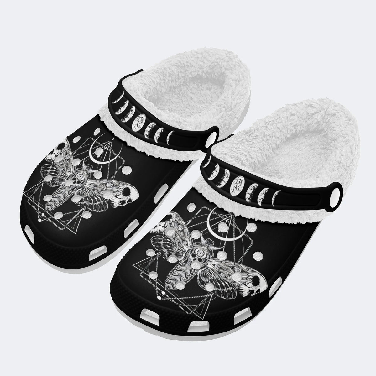 Surreal Death Moth - Fur Lined Slippers/Sandals