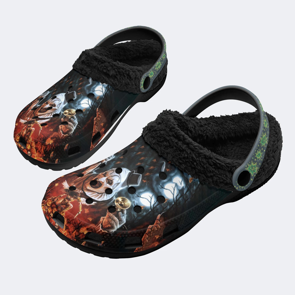 Halloween Terrifier Print - Fur Lined Slippers/Sandals