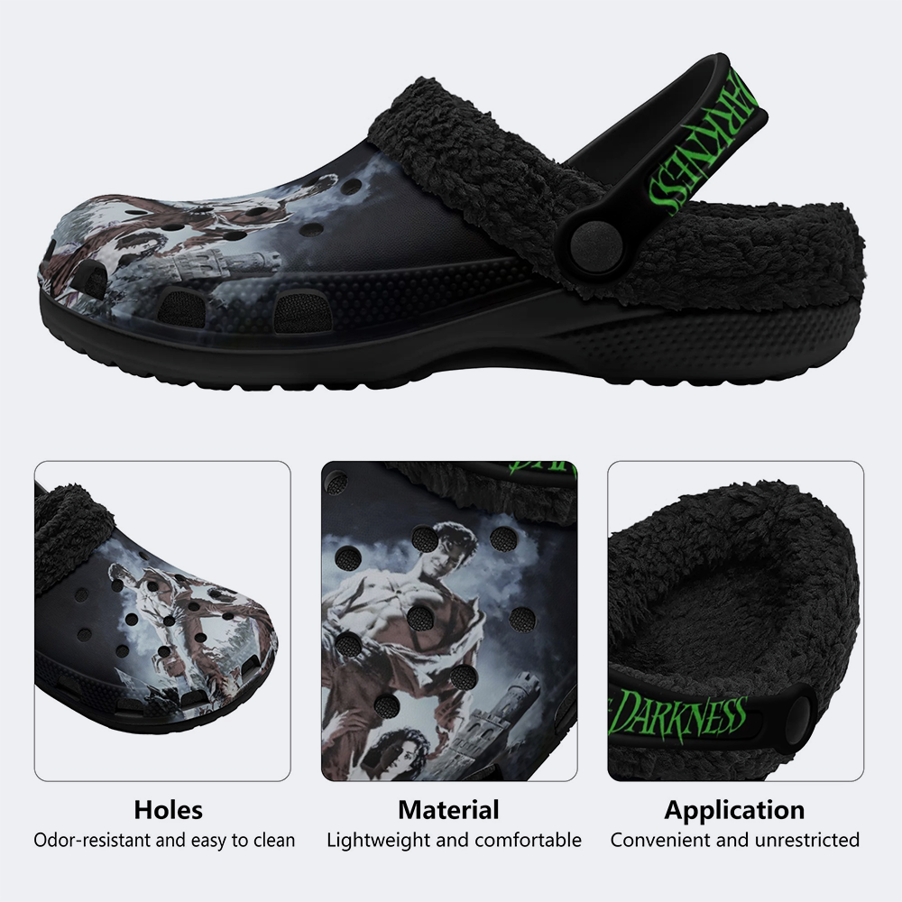 Horror Print - Fur Lined Slippers/Sandals