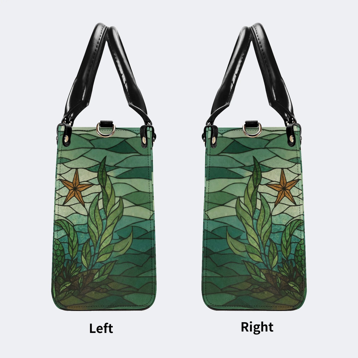 Mermaid Under The Sea - Leather Handbag