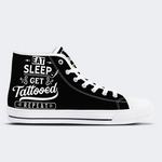 Unisex Eat Sleep Tattoo Wiederholungsdruck - High Top Canvas