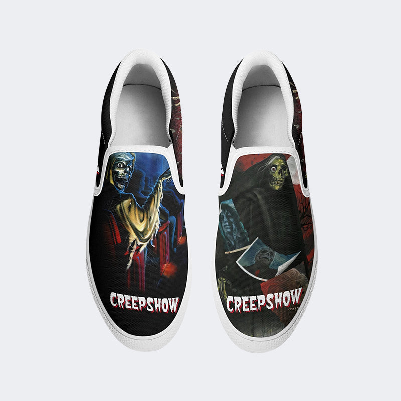 Horror Movie Vintage Graphic Print - Slip On Shoes