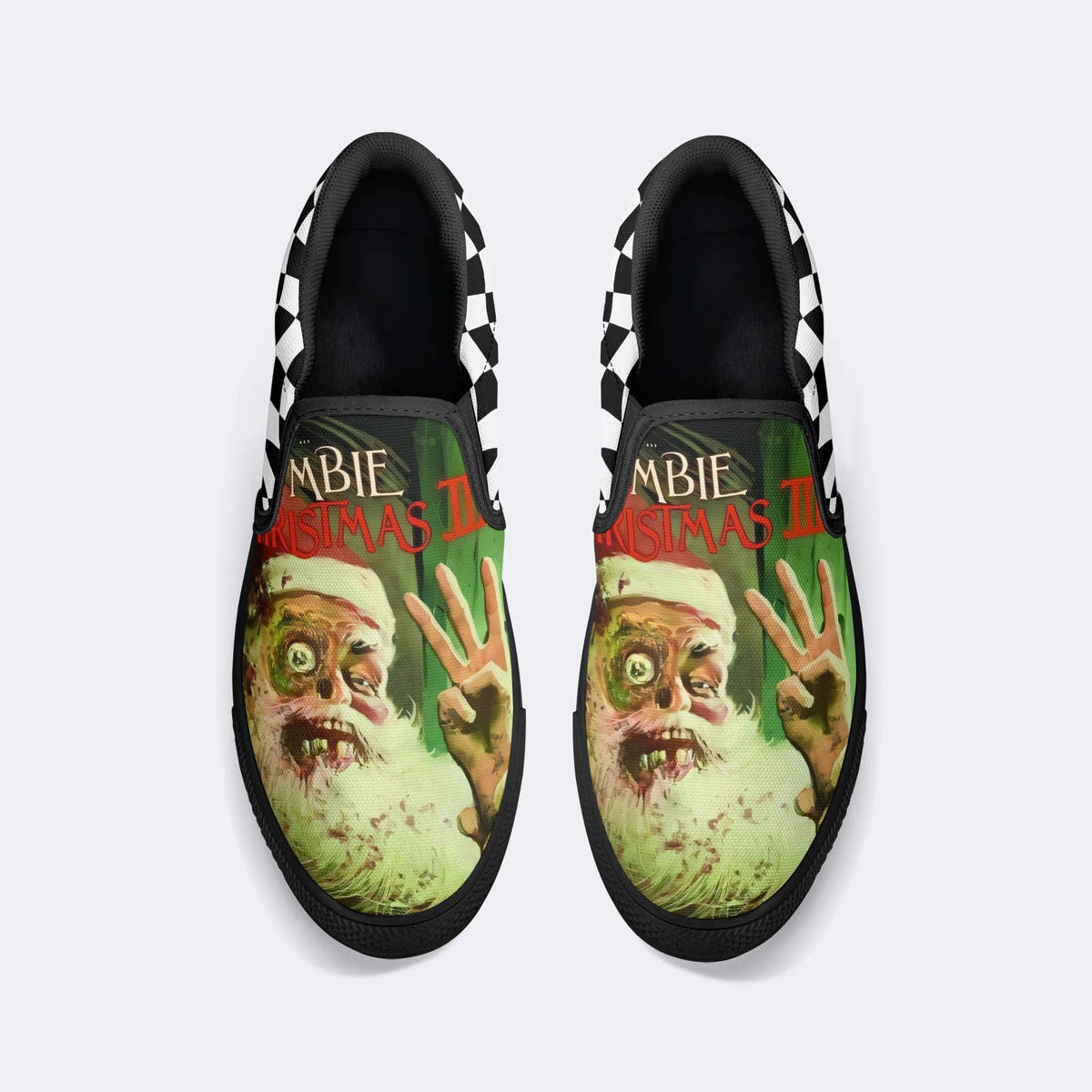 Funny Santa Claus Print - Slip On Shoes