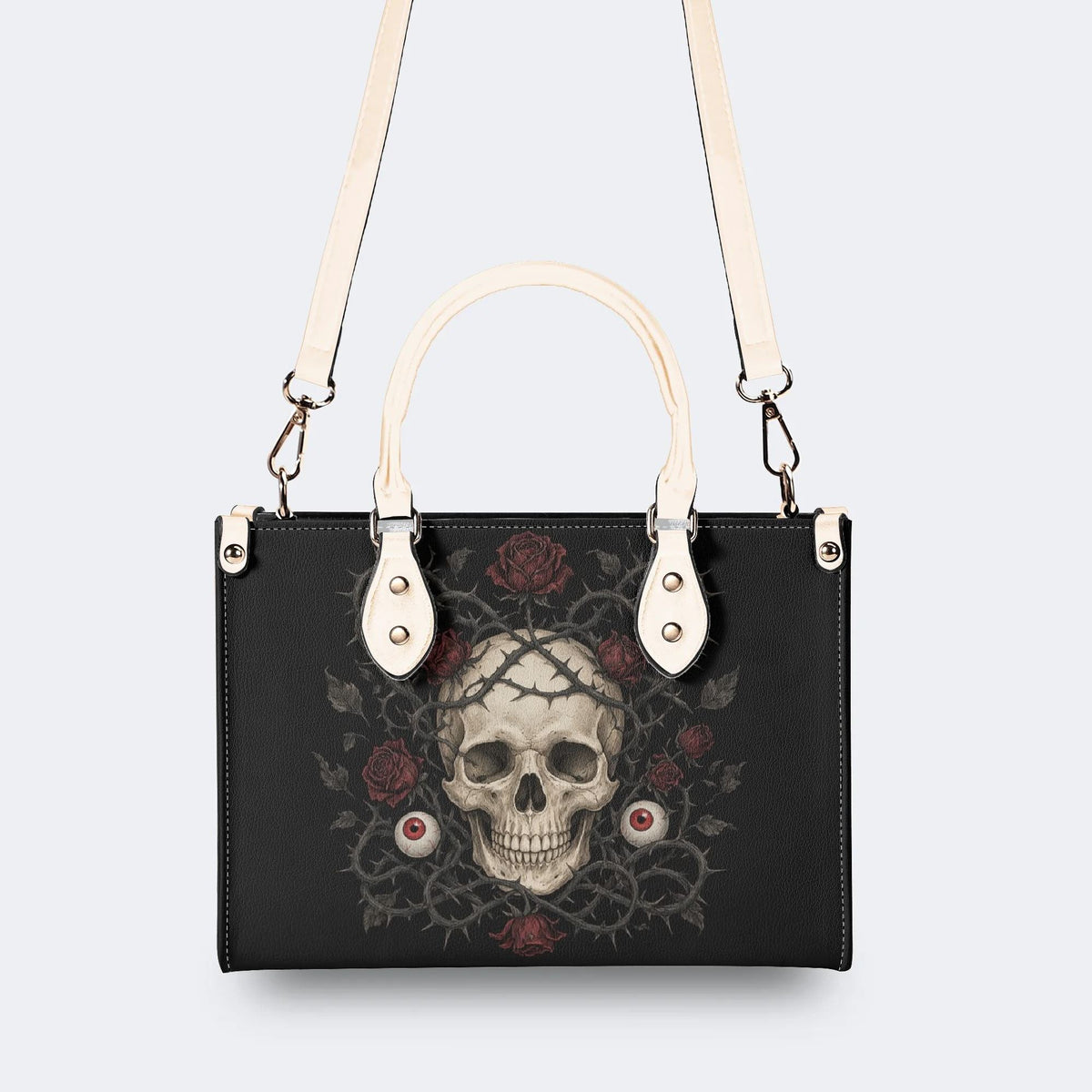 Skull Eyeball Rose Print Handbag Factory Direct Sales