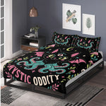 Spooky Tentacle Cat Print - Three Piece Bedding Set