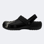 Gothic Skeleton Heart - Fur Lined Slippers/Sandals