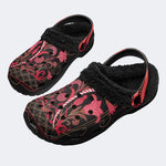 Dark Flower Art - Fur Lined Slippers/Sandals