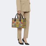 Retro Check Tiger - Leather Handbag