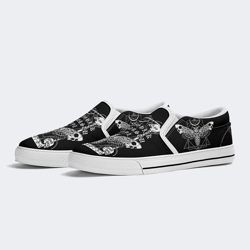 Surreal Death Moth Print - Slip On Shoes