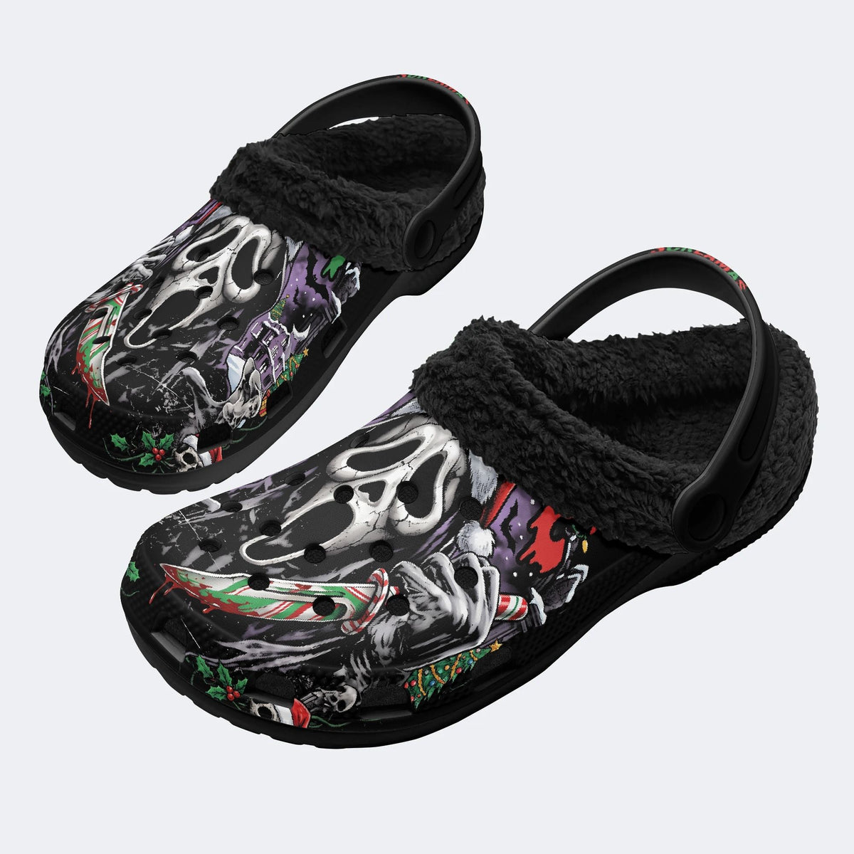 Gothmas Horror Mask‑ Fur Lined Slippers/Sandals