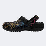 Gothic Spider Web - Fur Lined Slippers/Sandals
