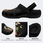 Gothic Witchy Frog Mushroom Crescent Moon - Fur Lined Slippers/Sandals