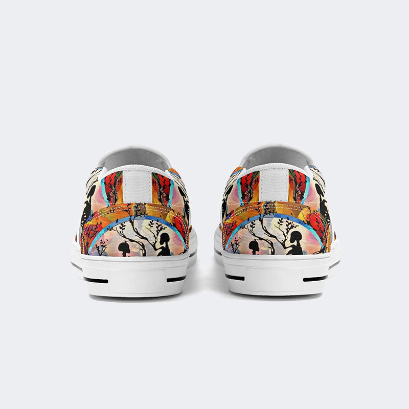 Unisex Tie Dye Skull Graphic Print - Slip On Shoes