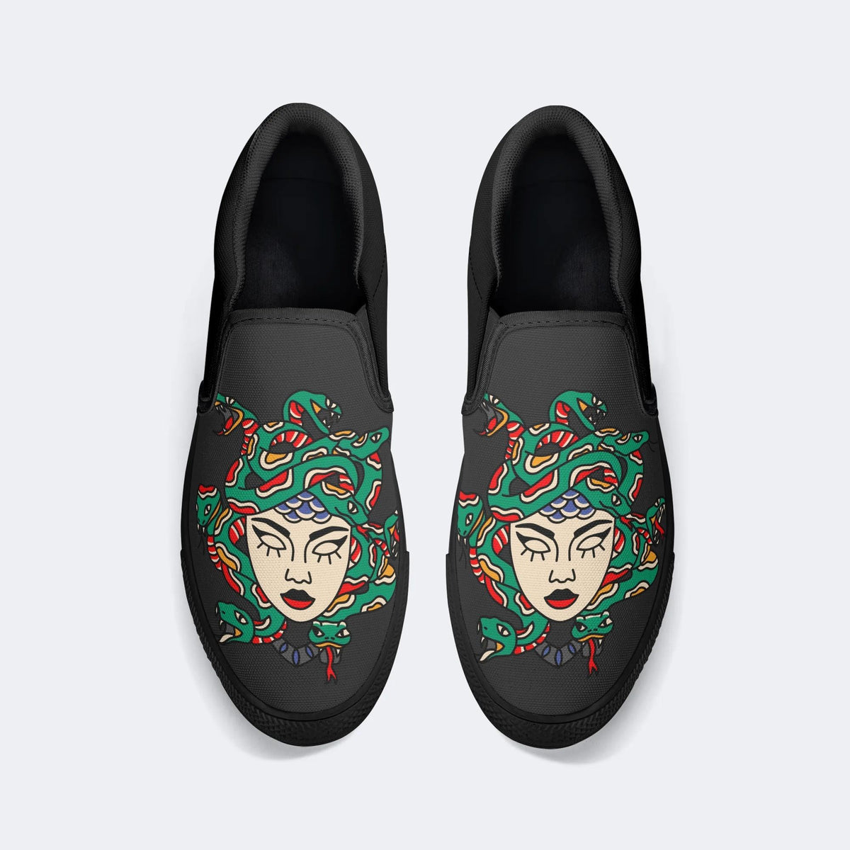 Medusa With Eyes Closed - Slip On Shoes