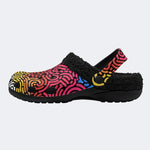 Maze Line Art - Fur Lined Slippers/Sandals