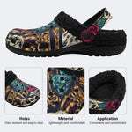 Skull Gem Rose - Fur Lined Slippers/Sandals