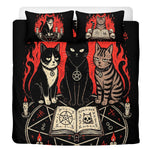 Gothic Ritual Cats Art - Three Piece Bedding Set