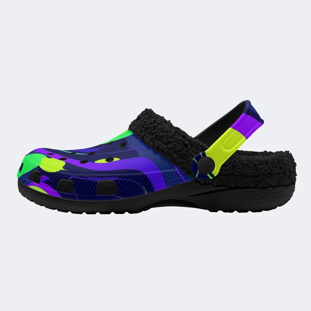 Neon Swirl Marble - Fur Lined Slippers/Sandals
