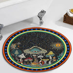 Retro Dark Mushroom Eyes Halloween Print - Floor Mat