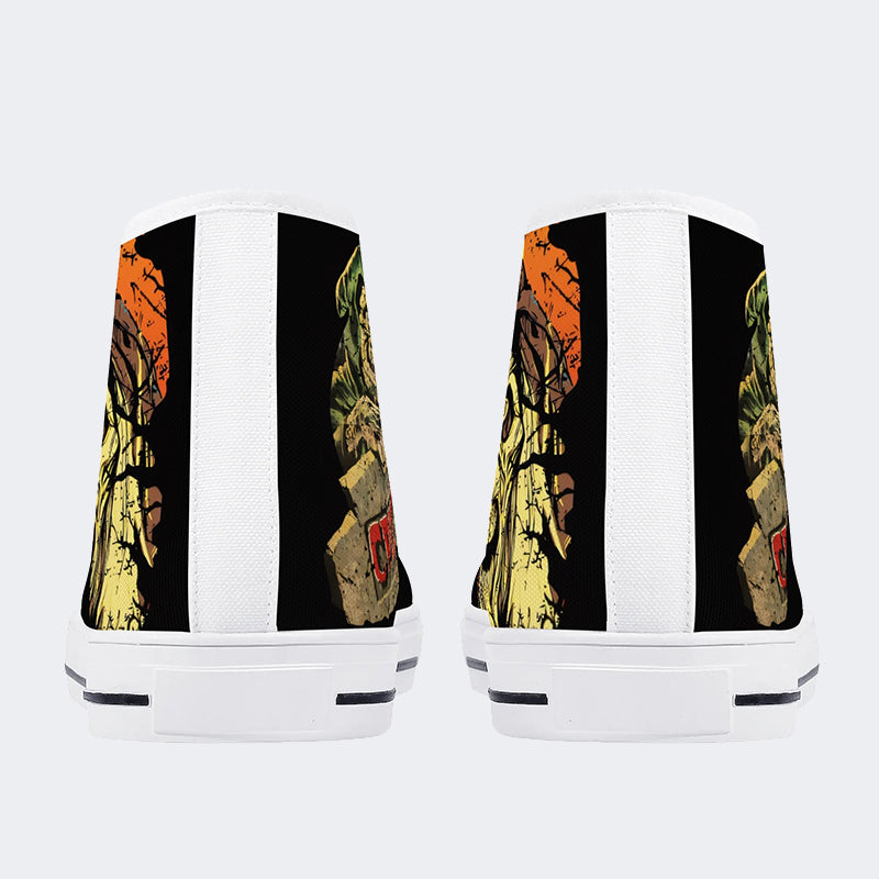 Horror Movie Vintage Graphic- High Top Canvas
