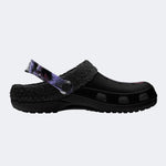 Punk Skull Crow Print - Fur Lined Slippers/Sandals