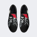 Unisex Retro Skull Print - Slip On Shoes