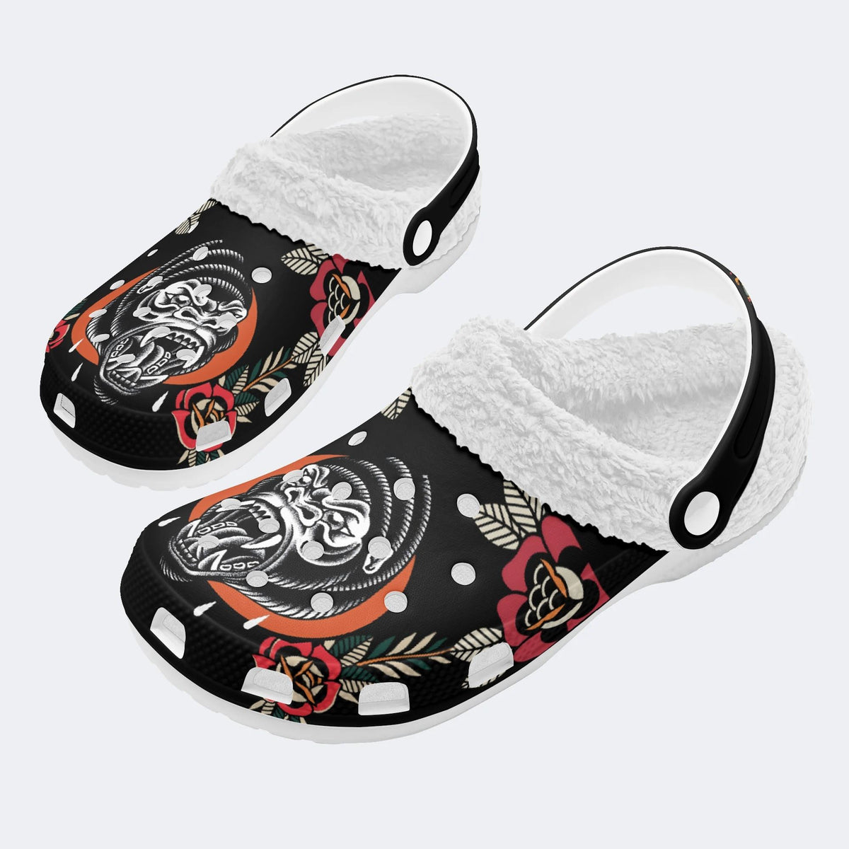 Stay Strong Print - Fur Lined Slippers/Sandals