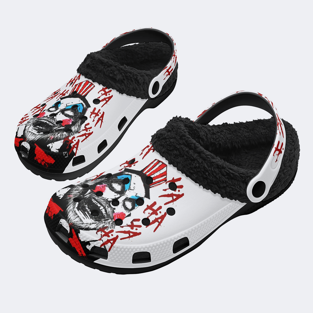 Unisex Horror Print - Fur Lined Slippers/Sandals